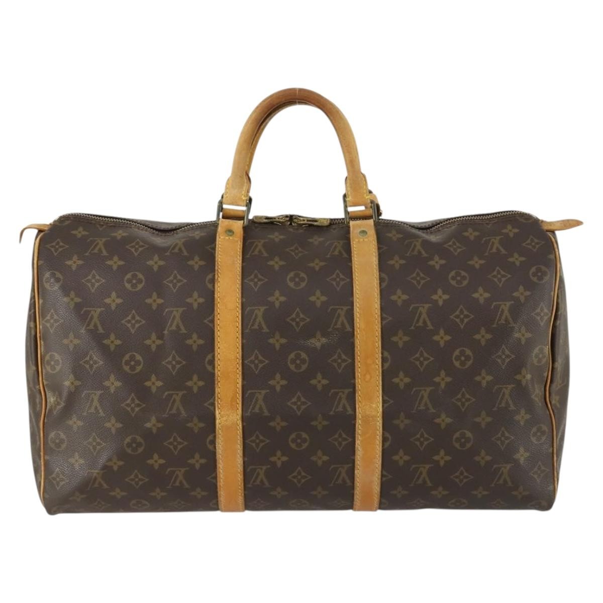 Louis Vuitton Keepall Bag Monogram Canvas Brown Canvas Travel Bag Bag (Pre-Loved)