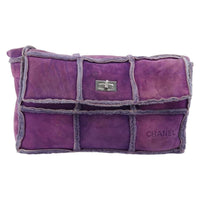 Chanel Flap Shoulder Bag Shearling And Suede Purple Suede Shoulder Bag Bag (Pre-Loved)