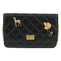 Chanel Lucky Charms Reissue 2.55 Flap Bag Leather Black Leather Shoulder Bag Bag (Pre-Loved)