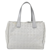 Chanel Travel Line Tote Nylon Silver Nylon Tote Bag Bag (Authentic Pre-Loved)
