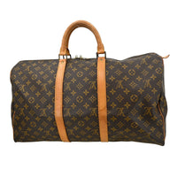Louis Vuitton Keepall Bag Monogram Canvas Brown Canvas Travel Bag Bag (Pre-Loved)