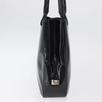 Salvatore Ferragamo Vintage Tote Bag Patent Leather Black Patent_Leather Tote Bag Bag (Pre-Loved)