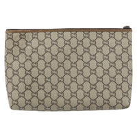 Gucci Zip Pouch Gg Canvas Beige Canvas Clutche & Pouche Bag (Authentic Pre-Loved)
