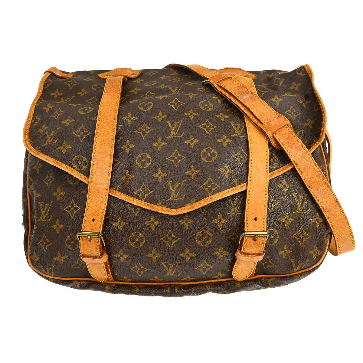 Louis Vuitton Louis Vuitton Saumur Handbag Monogram Canvas Brown Canvas Shoulder Bag Bag (Pre-Loved)