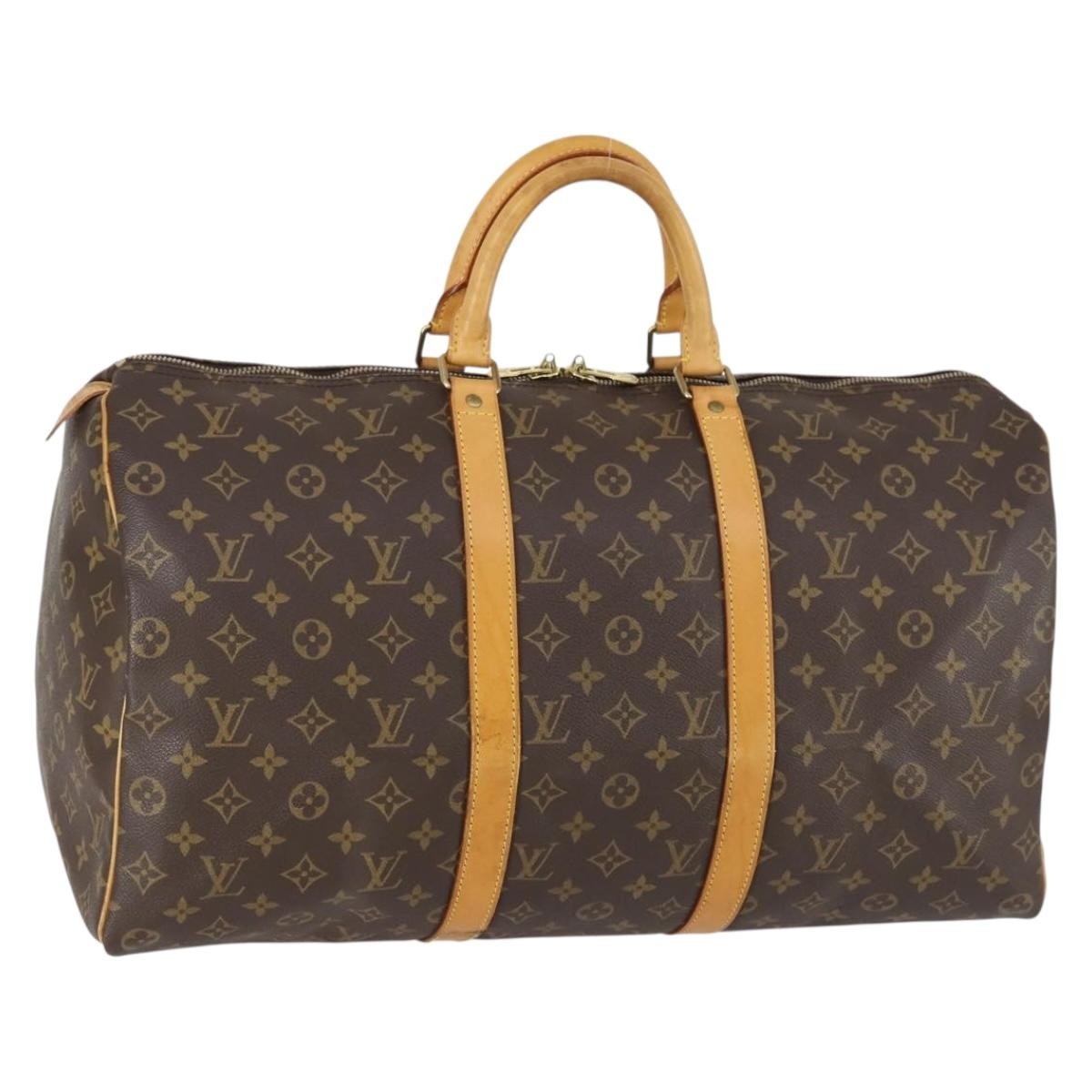 Louis Vuitton Keepall Bag Monogram Canvas Brown Canvas Travel Bag Bag (Pre-Loved)