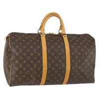 Louis Vuitton Keepall Bag Monogram Canvas Brown Canvas Travel Bag Bag (Pre-Loved)