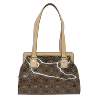 Salvatore Ferragamo Gancini Tote Vinyl Brown Plastic Tote Bag Bag (Authentic Pre-Loved)
