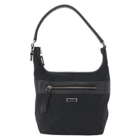 Gucci Vintage Shoulder Bag Gg Canvas And Leather Black Canvas Shoulder Bag Bag (Authentic Pre-Loved)