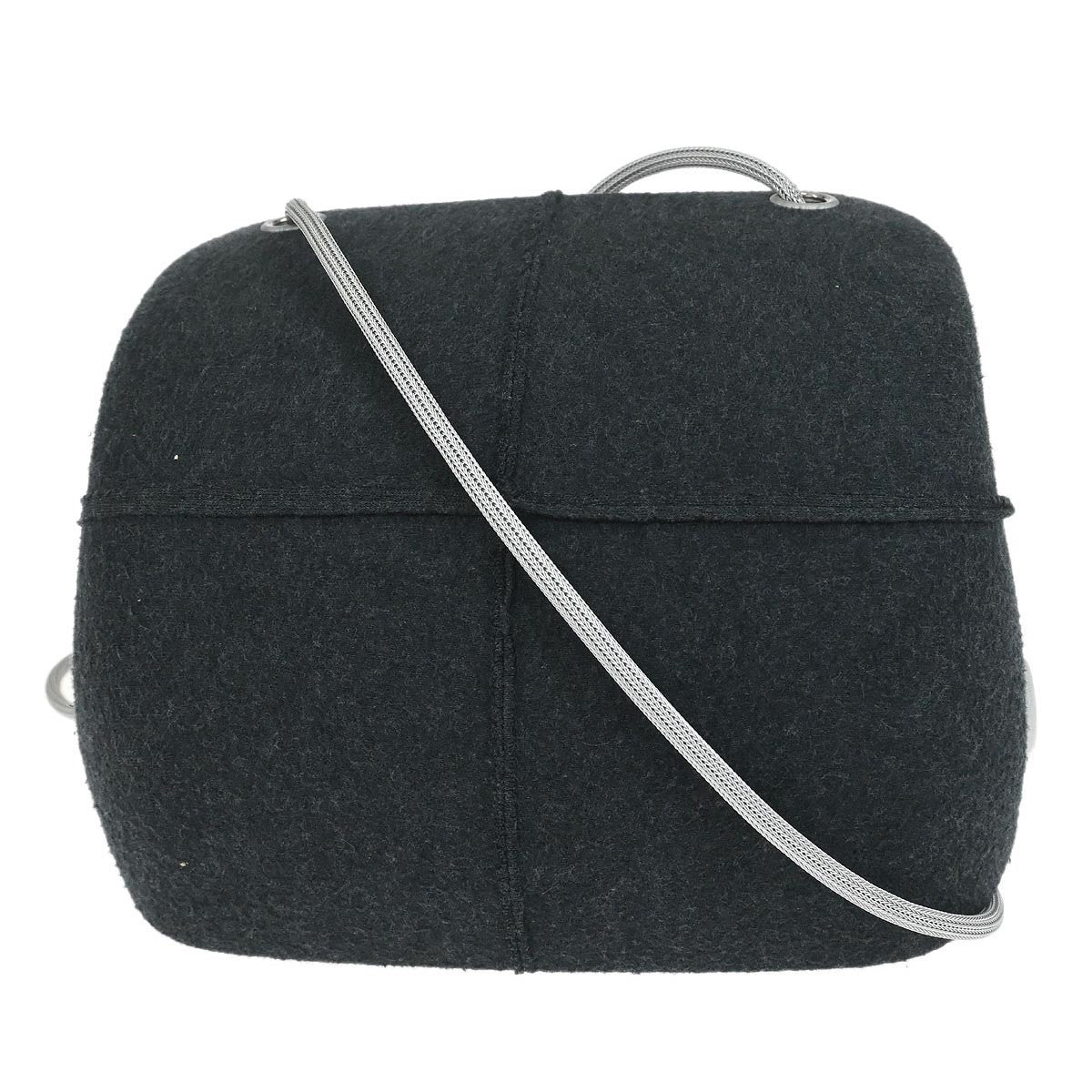 Chanel Millennium Shoulder Bag Felt Gray Canvas Shoulder Bag Bag (Pre-Loved)