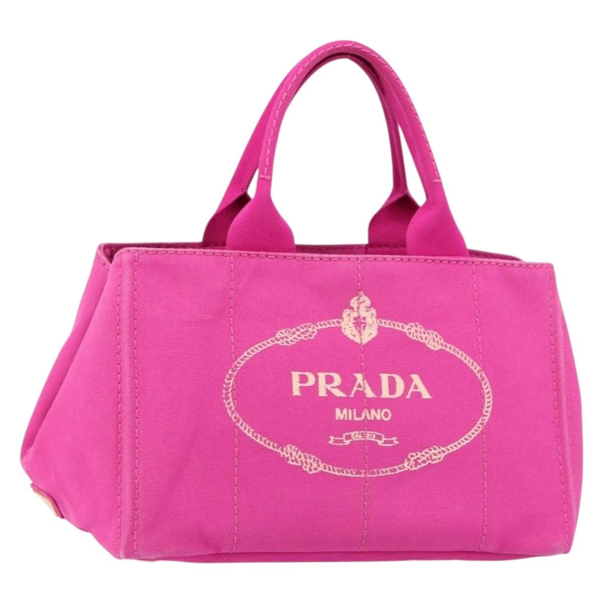 Prada Canapa Tote Canvas Pink Canvas Tote Bag Bag (Pre-Loved)