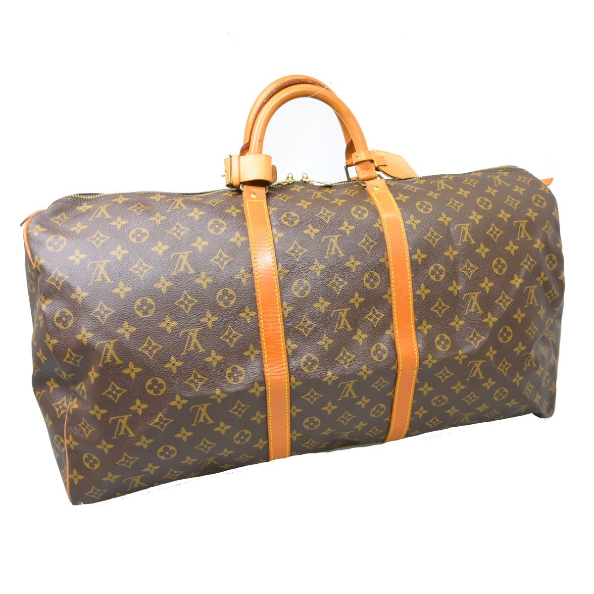 Louis Vuitton Keepall Bag Monogram Canvas Brown Canvas Travel Bag Bag (Authentic Pre-Loved)