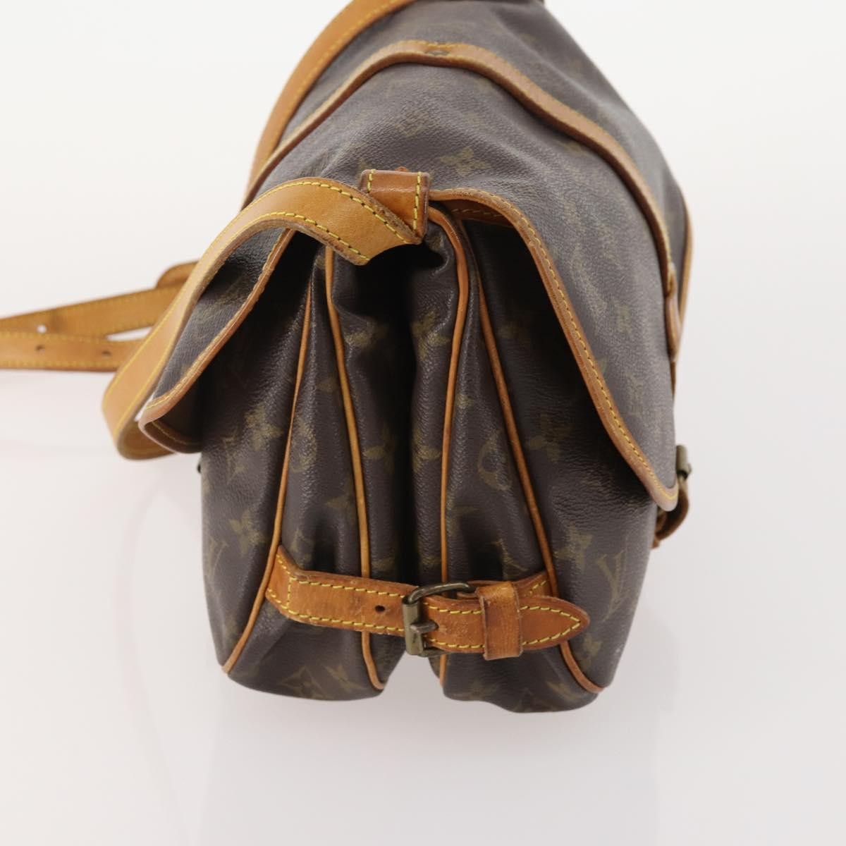 Louis Vuitton Saumur Handbag Monogram Canvas Brown Canvas Shoulder Bag Bag (Authentic Pre-Loved)