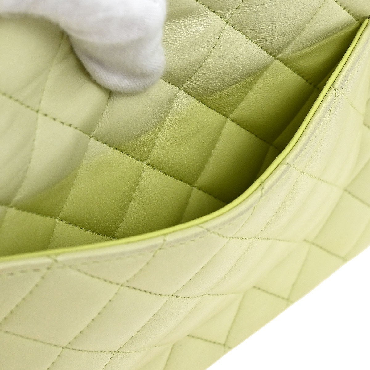 Chanel Timeless - Classic Double Flap Bag Quilted Lambskin Green Leather Shoulder Bag Bag (Authentic Pre-Loved)