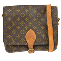 Louis Vuitton Cartouchiere Handbag Monogram Canvas Brown Canvas Shoulder Bag Bag (Authentic Pre-Loved)