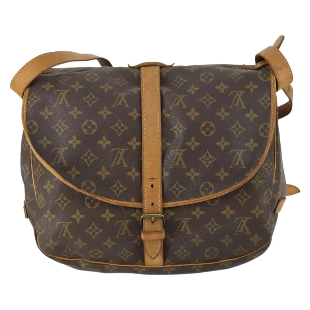 Louis Vuitton Saumur Handbag Monogram Canvas Brown Canvas Shoulder Bag Bag (Authentic Pre-Loved)