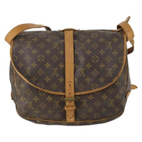 Louis Vuitton Saumur Handbag Monogram Canvas Brown Canvas Shoulder Bag Bag (Authentic Pre-Loved)