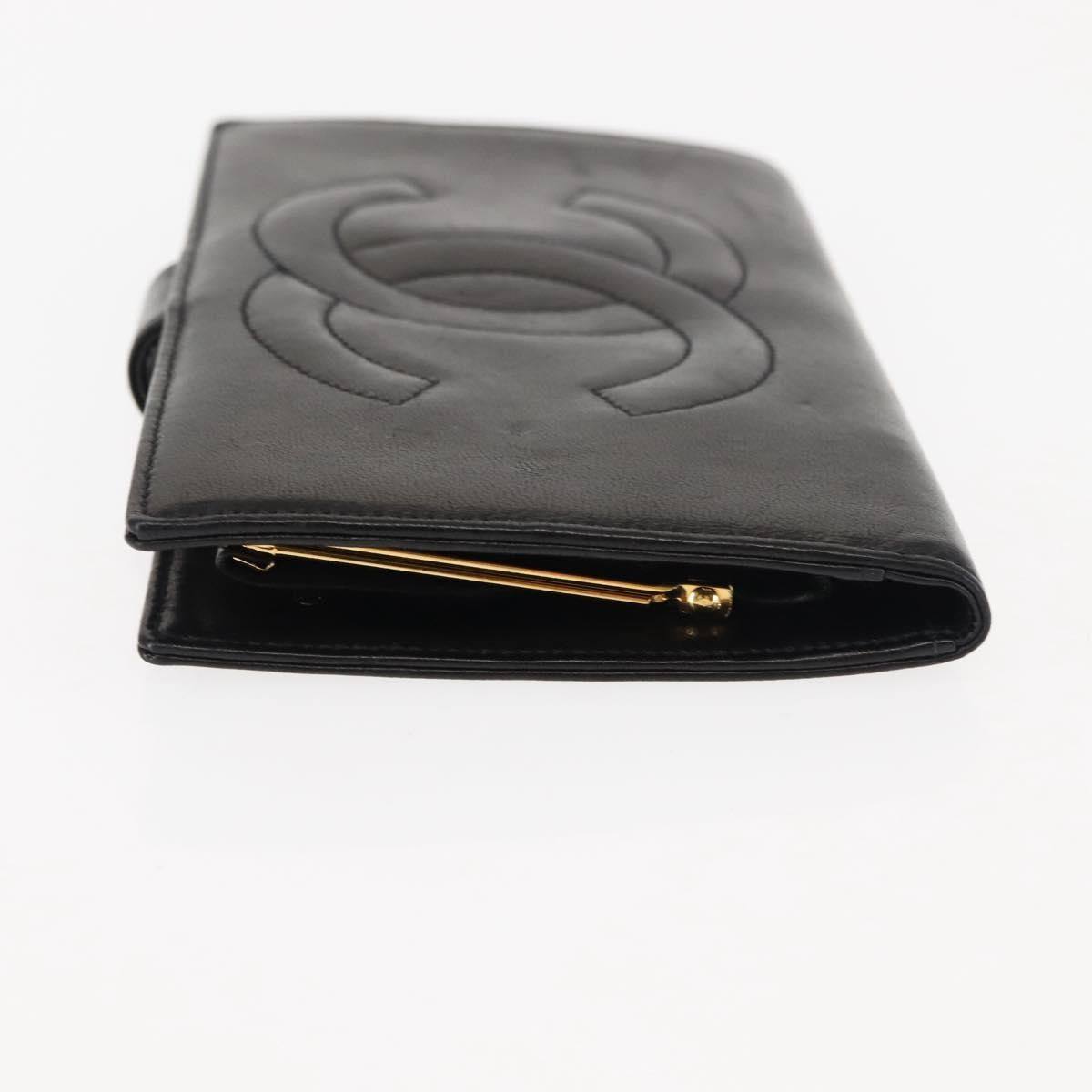 Chanel Timeless Cc French Wallet Leather Black Leather Wallets Accessory (Pre-Loved)