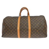 Louis Vuitton Keepall Bag Monogram Canvas Brown Canvas Travel Bag Bag (Authentic Pre-Loved)