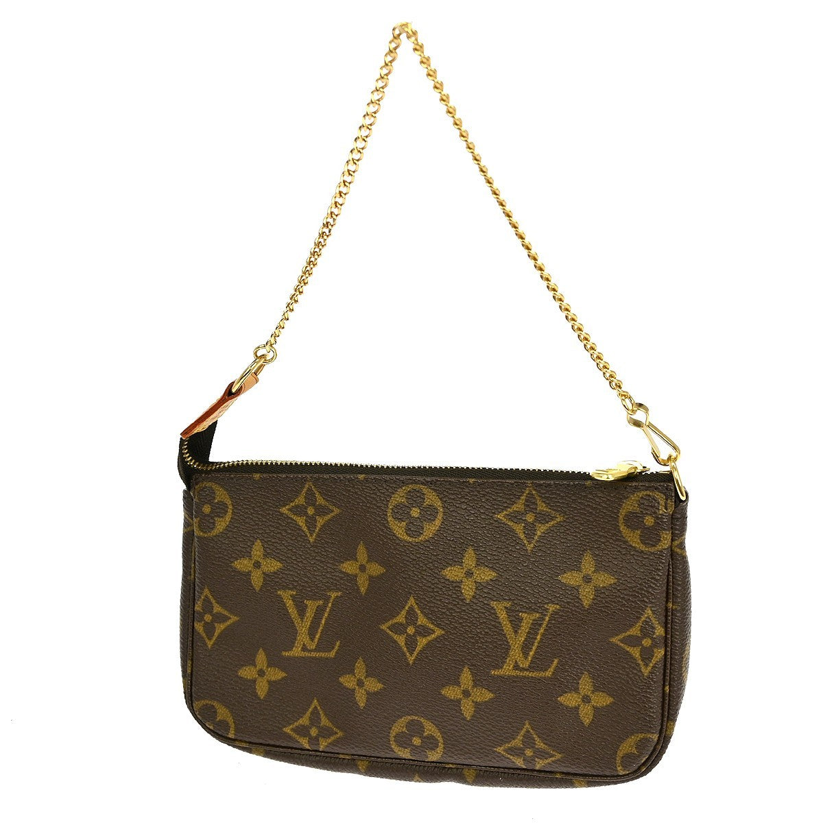Louis Vuitton Mini Pochette Accessoires Canvas Brown Canvas Clutche & Pouche Bag (Authentic Pre-Loved)