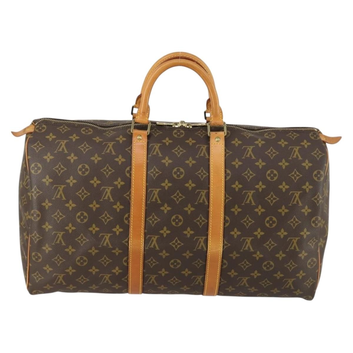 Louis Vuitton Keepall Bag Monogram Canvas Brown Canvas Travel Bag Bag (Pre-Loved)