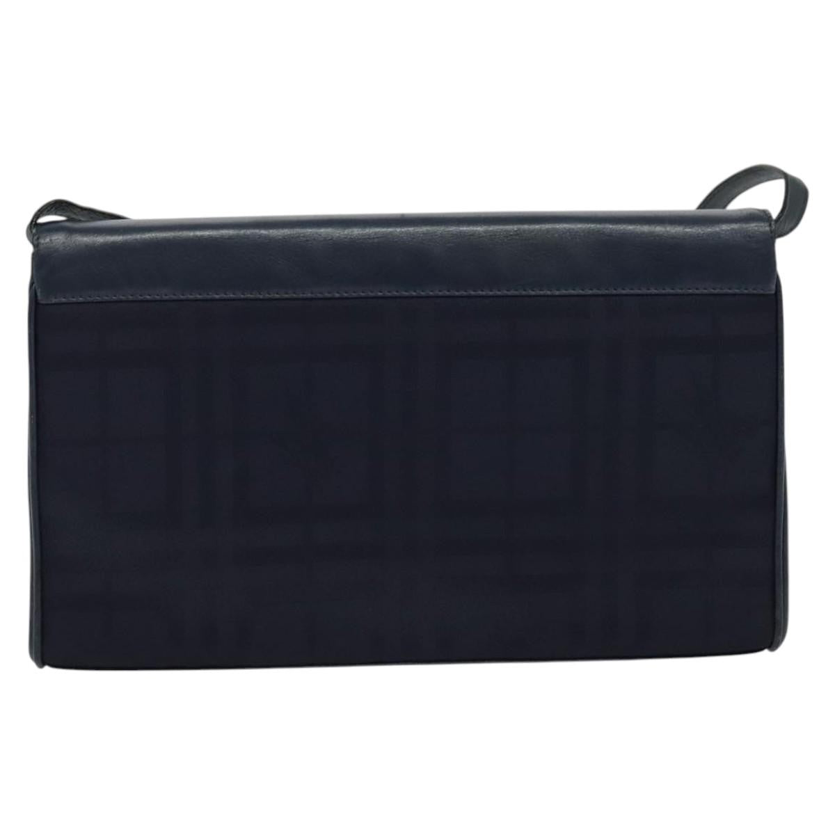 Burberry Flap Shoulder Bag Canvas Navy Canvas Shoulder Bag Bag (Authentic Pre-Loved)