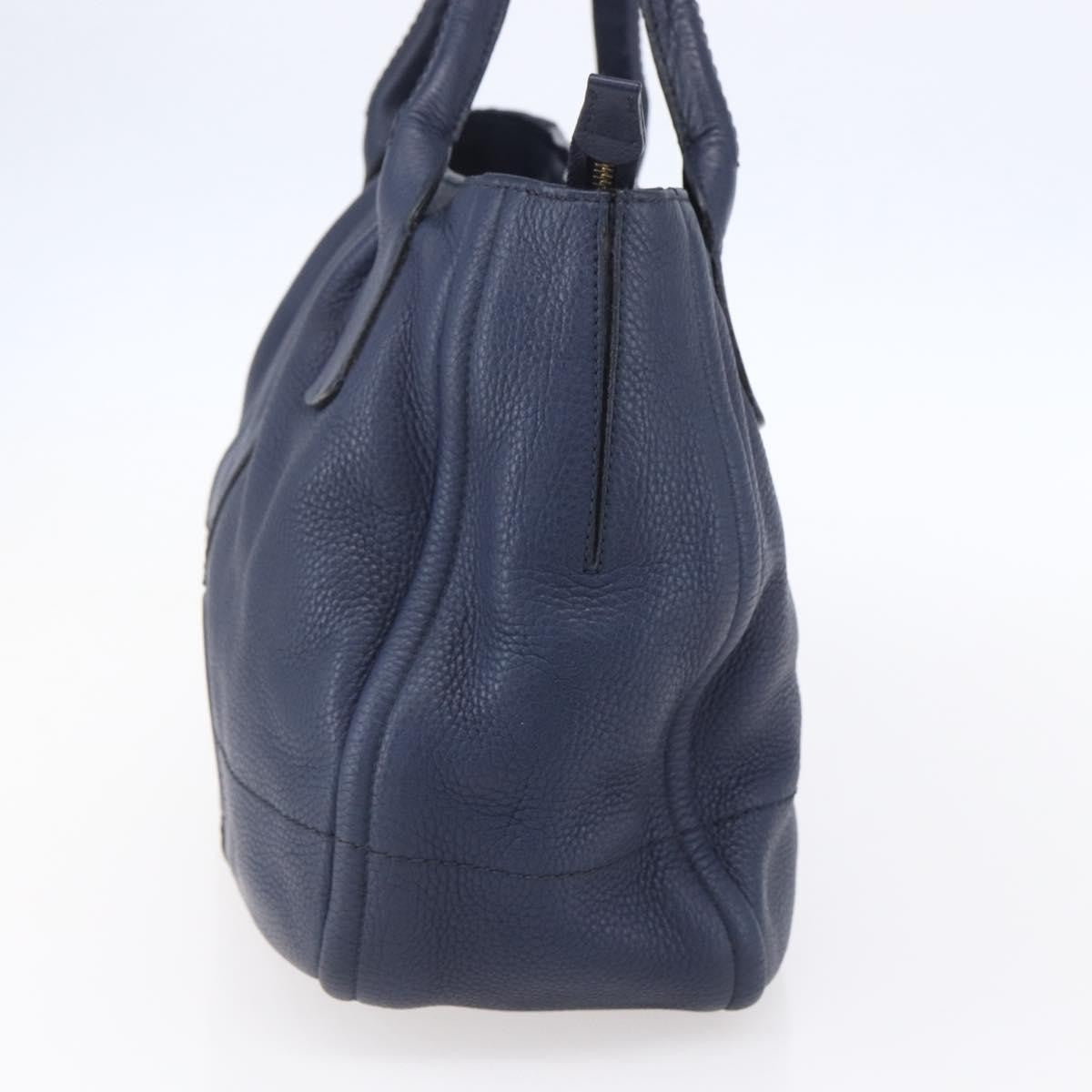 Salvatore Ferragamo Izzie Gancini Embossed Tote Soft Calf Blue Leather Tote Bag Bag (Pre-Loved)