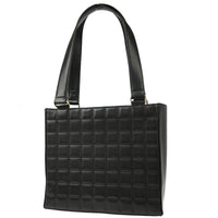 Chanel Chocolate Bar Cc Tote Quilted Leather Black Leather Tote Bag Bag (Authentic Pre-Loved)
