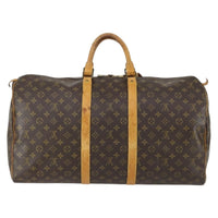 Louis Vuitton Keepall Bag Monogram Canvas Brown Canvas Travel Bag Bag (Authentic Pre-Loved)