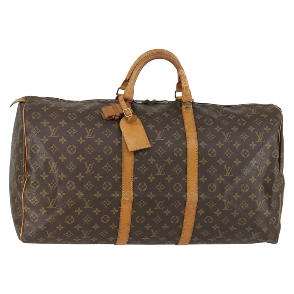 Louis Vuitton Keepall Bag Monogram Canvas Brown Canvas Travel Bag Bag (Authentic Pre-Loved)