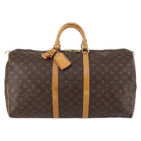 Louis Vuitton Keepall Bag Monogram Canvas Brown Canvas Travel Bag Bag (Authentic Pre-Loved)
