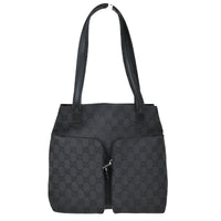 Gucci Double Pocket Tote Gg Canvas Black Canvas Tote Bag Bag (Pre-Loved)