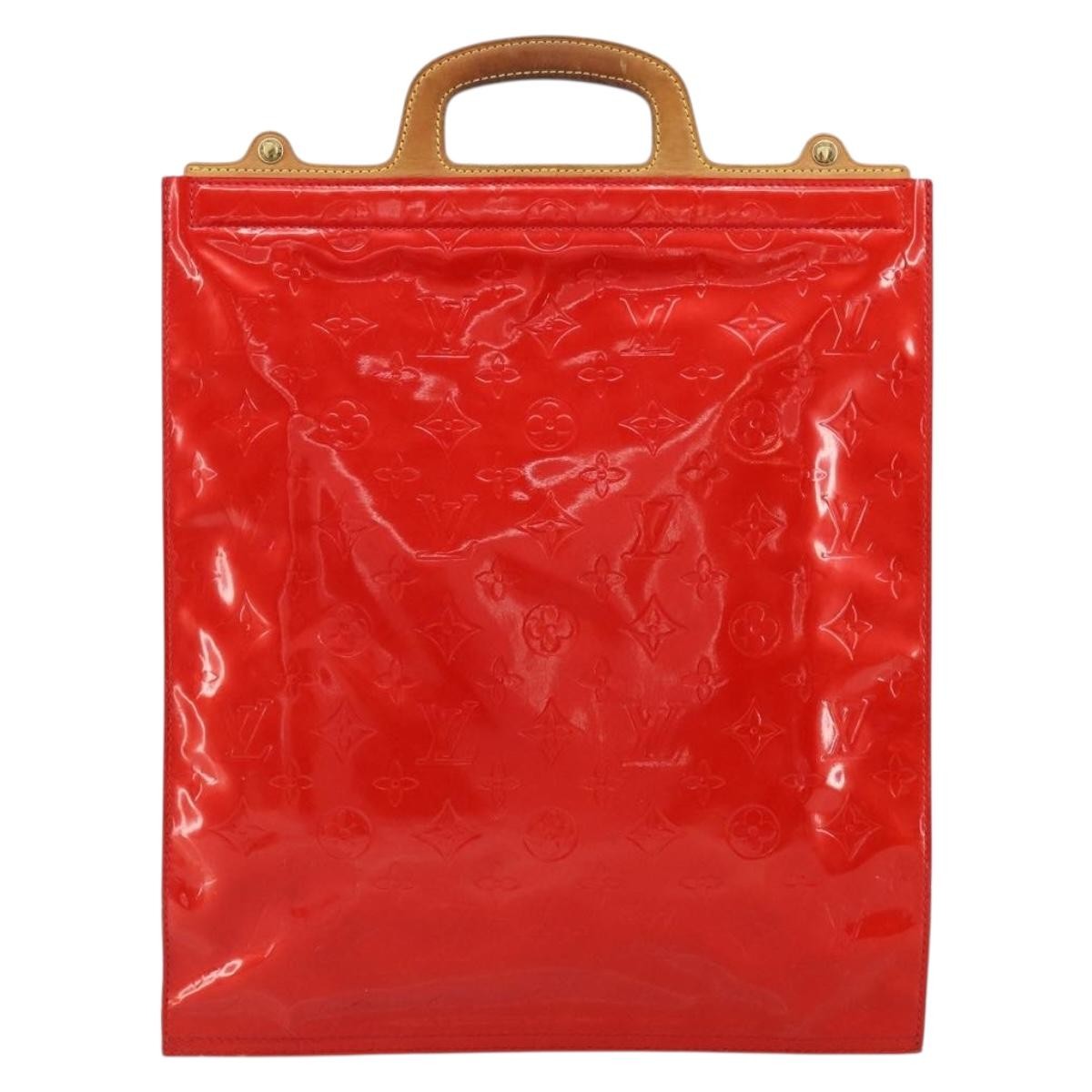 Louis Vuitton Stanton Handbag Monogram Vernis Red Patent_Leather Tote Bag Bag (Pre-Loved)