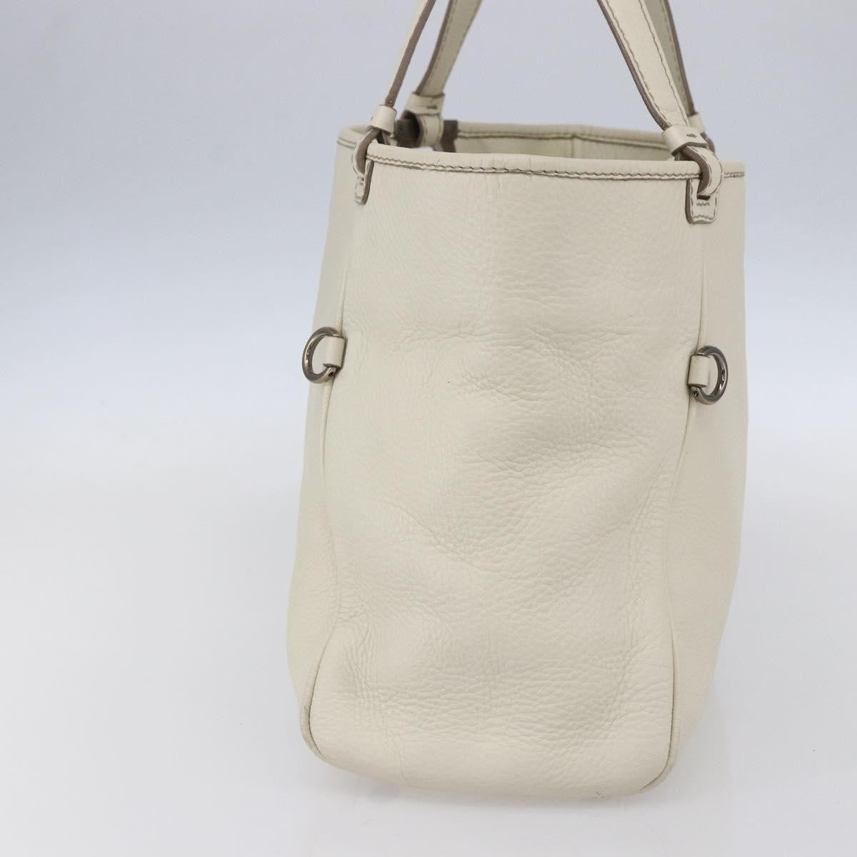 Salvatore Ferragamo Vintage Tote Bag Leather White Leather Tote Bag Bag (Authentic Pre-Loved)