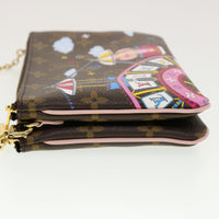 Louis Vuitton Double Zip Pochette Limited Edition Vivienne Xmas Monogram Canvas Brown Canvas Clutche & Pouche Bag (Authentic Pre-Loved)