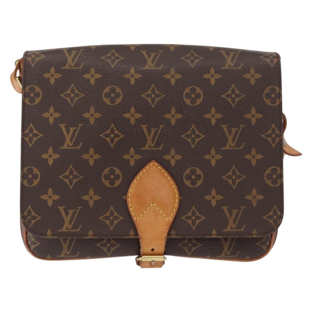 Louis Vuitton Cartouchiere Handbag Monogram Canvas Brown Canvas Shoulder Bag Bag (Authentic Pre-Loved)