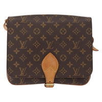 Louis Vuitton Cartouchiere Handbag Monogram Canvas Brown Canvas Shoulder Bag Bag (Authentic Pre-Loved)
