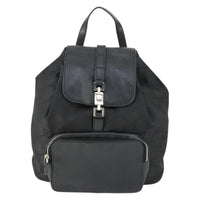 Gucci Vintage Jackie Backpack Gg Canvas Black Canvas Backpack Bag (Authentic Pre-Loved)