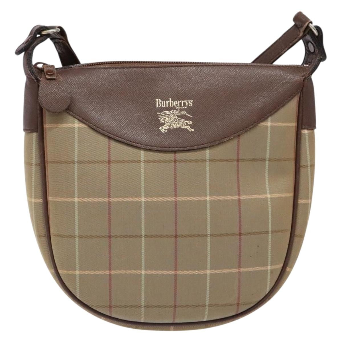 Burberry Nova Check Shoulder Bag Canvas Beige Canvas Shoulder Bag Bag (Authentic Pre-Loved)