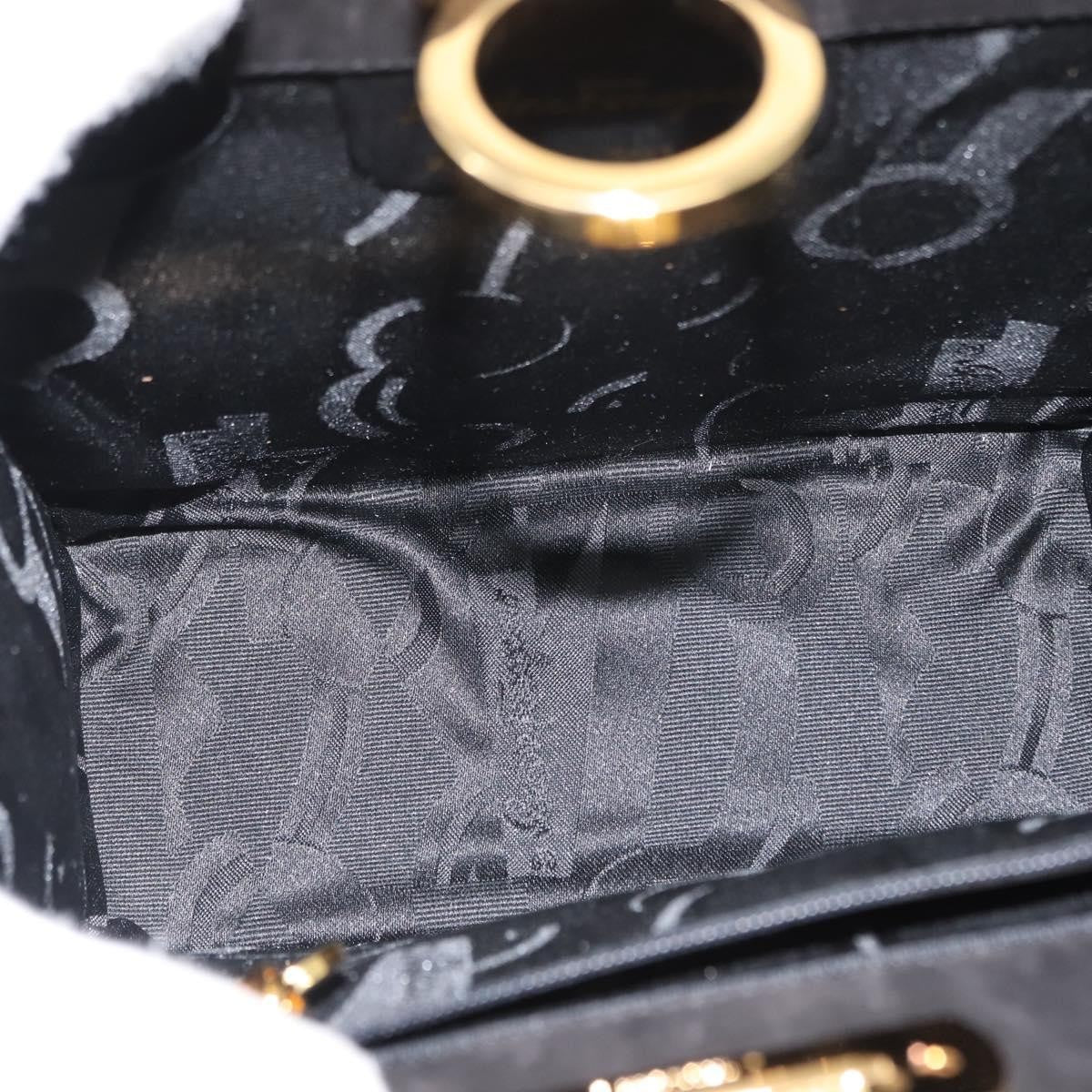 Salvatore Ferragamo Vintage Gancini Chain Shoulder Bag Suede Black Suede Shoulder Bag Bag (Authentic Pre-Loved)