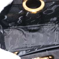 Salvatore Ferragamo Vintage Gancini Chain Shoulder Bag Suede Black Suede Shoulder Bag Bag (Authentic Pre-Loved)