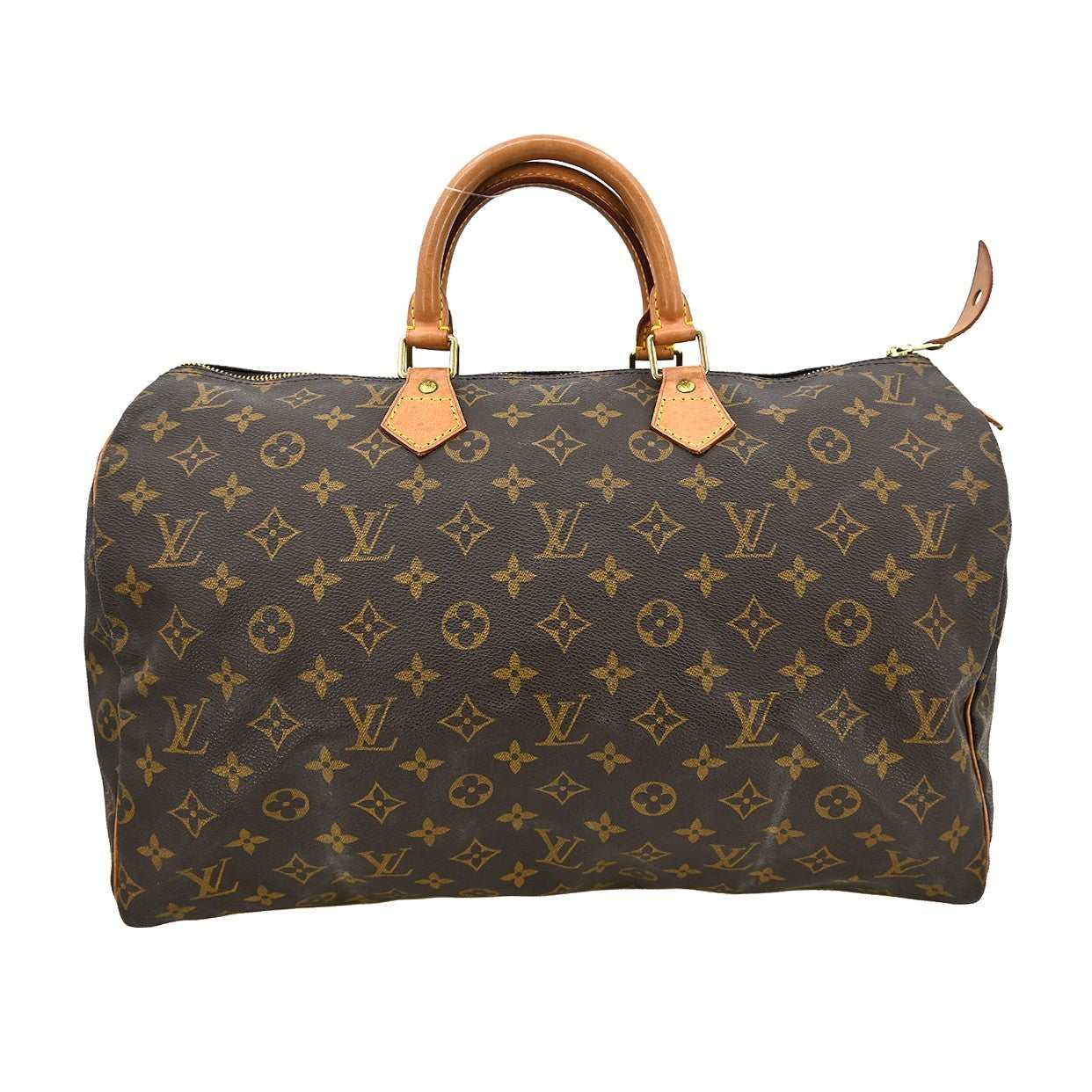 Louis Vuitton Speedy Handbag Monogram Canvas Brown Canvas,Leather Handbag (Authentic Pre-Loved)