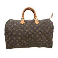 Louis Vuitton Speedy Handbag Monogram Canvas Brown Canvas,Leather Handbag (Authentic Pre-Loved)