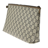 Gucci Gg Plus Supreme Pouch Canvas Brown Pvc Clutche & Pouche Bag (Authentic Pre-Loved)