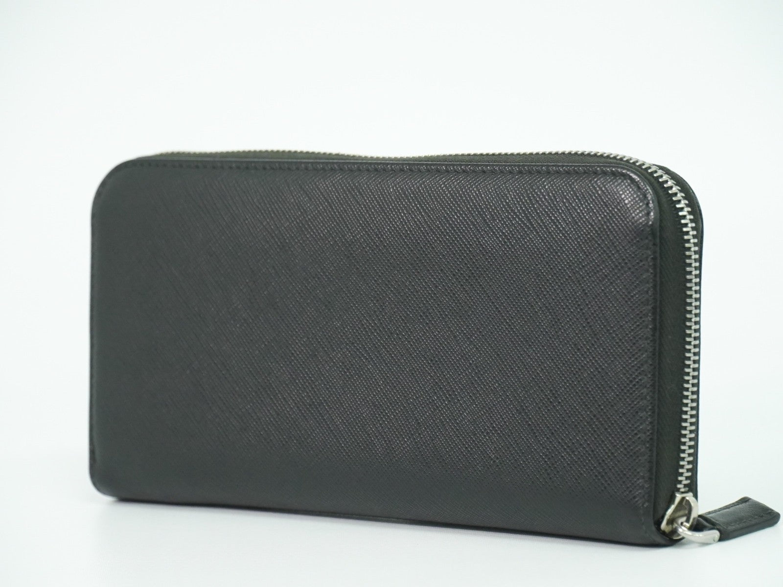Prada Saffiano Wallet Leather Black Leather Wallets Accessory (Authentic Pre-Loved)