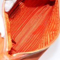 Prada Flat Messenger Tessuto With Leather Orange Nylon Shoulder Bag Bag (Authentic Pre-Loved)
