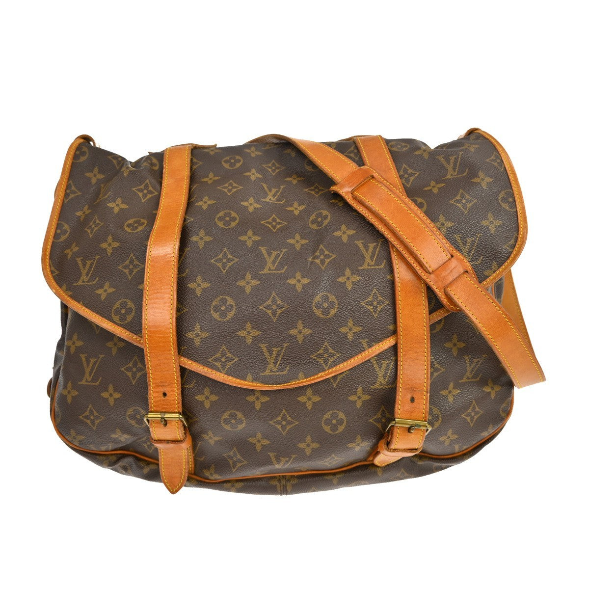 Louis Vuitton Louis Vuitton Saumur Handbag Monogram Canvas Brown Canvas Shoulder Bag Bag (Pre-Loved)