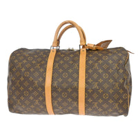 Louis Vuitton Keepall Bag Monogram Canvas Brown Canvas Travel Bag Bag (Authentic Pre-Loved)