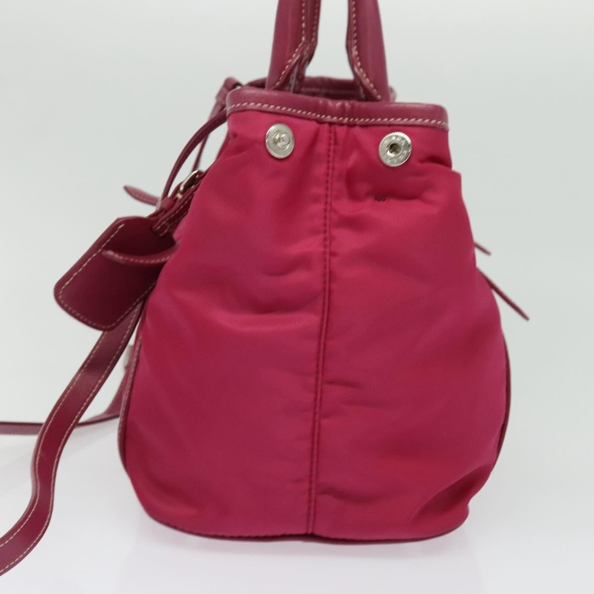 Prada Convertible Belted Hobo Tessuto With Leather Pink Nylon Tote Bag Bag (Authentic Pre-Loved)