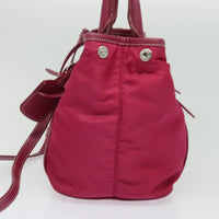 Prada Convertible Belted Hobo Tessuto With Leather Pink Nylon Tote Bag Bag (Authentic Pre-Loved)