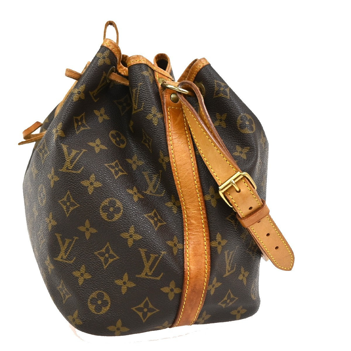 Louis Vuitton Petit Noe Handbag Monogram Canvas Brown Canvas Shoulder Bag Bag (Pre-Loved)